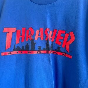 Supreme Trasher Blue Cotton Tee